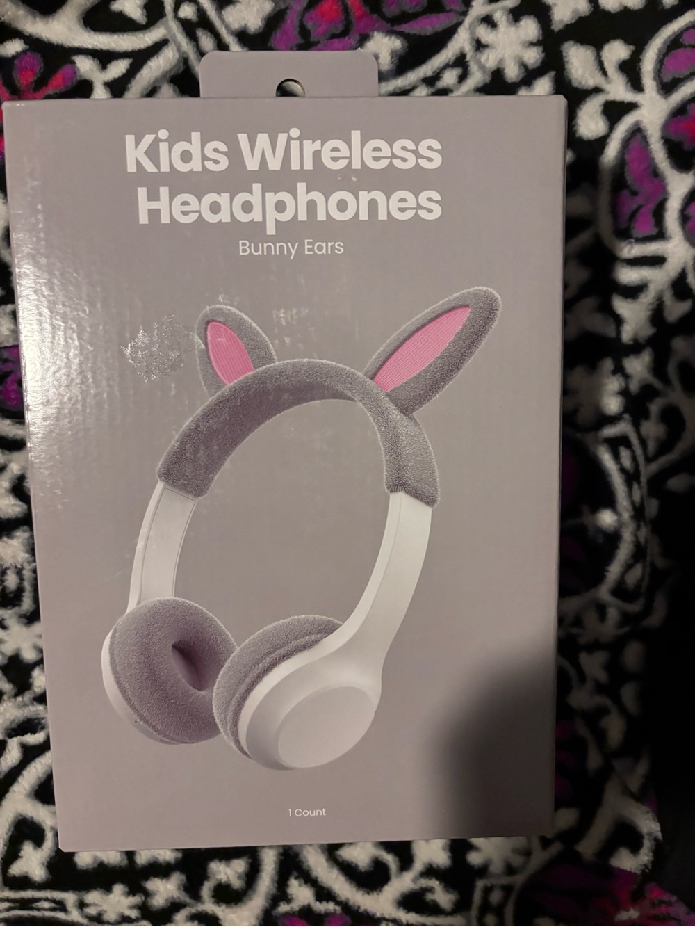 Kids Wireless Headphones - Bunny Ears in Gray & Pink